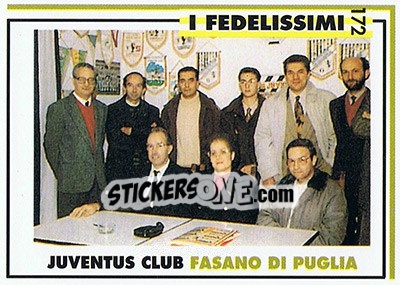 Sticker Juventus club Fasano di Puglia - Juventus Turin 1992-1993 n. 172 - Masters Cards