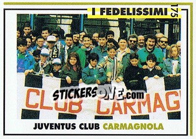 Sticker Juventus club Carmagnola - Juventus Turin 1992-1993 n. 175 - Masters Cards
