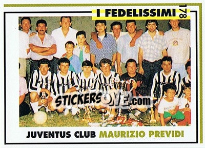 Sticker Juventus club Maurizio Previdi - Juventus Turin 1992-1993 n. 178 - Masters Cards