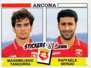 Sticker Massimiliano Tangorra / Raffaele Sergio - Calciatori 1994-1995 n. 375 - Panini