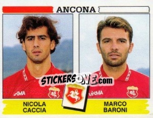Sticker Nicola Caccia / Marco Baroni - Calciatori 1994-1995 n. 378 - Panini