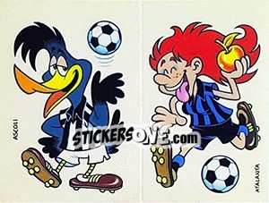 Sticker Mascotte Ascoli / Atalanta - Calciatori 1994-1995 n. 382 - Panini