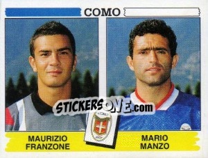 Sticker Maurizio Franzone / Mario Manzo - Calciatori 1994-1995 - Panini