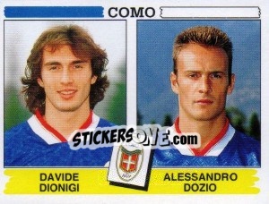 Cromo Davide Dionigi / Alessandro Dozio - Calciatori 1994-1995 - Panini