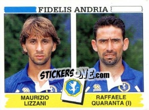 Sticker Maurizio Lizzani / Raffaele Quaranta - Calciatori 1994-1995 - Panini