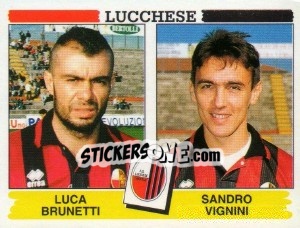 Sticker Luca Brunetti / Sandro Vignini - Calciatori 1994-1995 n. 461 - Panini
