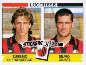 Figurina Eusebio Di Francesco / Silvio Giusti - Calciatori 1994-1995 - Panini