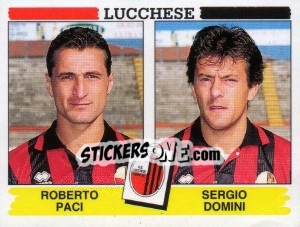 Cromo Roberto Paci / Sergio Domini - Calciatori 1994-1995 - Panini