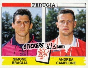 Cromo Simone Braglia / Andrea Camplone - Calciatori 1994-1995 - Panini