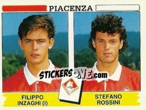 Figurina Filippo Inzaghi / Stefano Rossini - Calciatori 1994-1995 - Panini