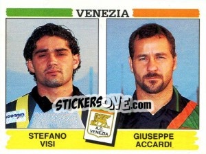 Sticker Stefano Visi / Giuseppe Accardi - Calciatori 1994-1995 n. 525 - Panini