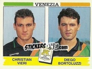 Cromo Christian Vieri / Diego Bertoluzzi - Calciatori 1994-1995 - Panini