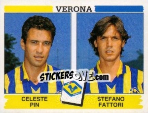 Cromo Celeste Pin / Stefano Fattori - Calciatori 1994-1995 - Panini