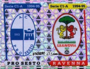 Sticker Stemma Pro Sesto / Ravenna - Calciatori 1994-1995 n. 573 - Panini