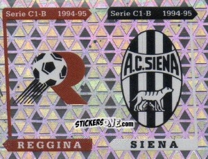 Sticker Stemma Reggina / Siena - Calciatori 1994-1995 n. 597 - Panini
