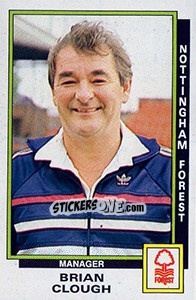 Figurina Brian Clough - UK Football 1985-1986 - Panini