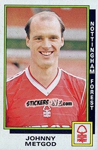 Cromo Johnny Metgod - UK Football 1985-1986 - Panini