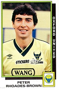 Sticker Peter Rhoades-Brown - UK Football 1985-1986 - Panini
