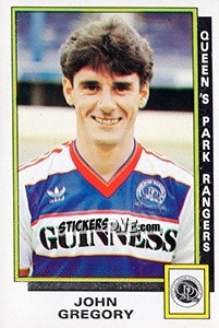 Figurina John Gregory - UK Football 1985-1986 - Panini