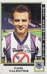Cromo Carl Valentine - UK Football 1985-1986 - Panini