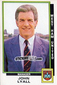 Cromo John Lyall - UK Football 1985-1986 - Panini