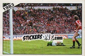 Figurina Gary Bailey, Gordon McQueen v Brighton / Hove Albion - UK Football 1985-1986 n. 399 - Panini