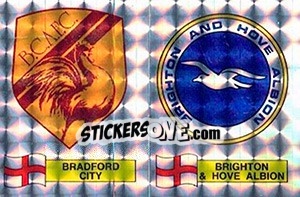 Cromo Bradford City / Brighton & Hove Albion Badge - UK Football 1985-1986 - Panini