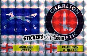 Cromo Carlisle United / Charlton Athletic Badge - UK Football 1985-1986 - Panini