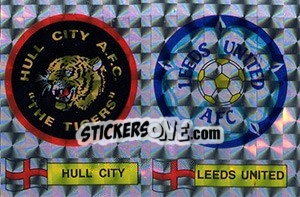 Cromo Hull City / Leeds United Badge - UK Football 1985-1986 - Panini