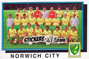Sticker Norwich City Team - UK Football 1985-1986 - Panini