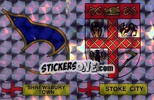 Sticker Shrewsbury Town / Stoke City Badge - UK Football 1985-1986 - Panini