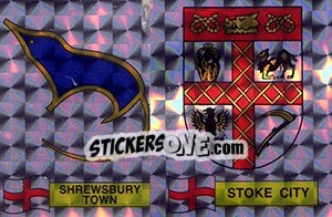 Sticker Shrewsbury Town / Stoke City Badge - UK Football 1985-1986 n. 430 - Panini