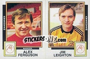 Sticker Alex Ferguson / Jim Leighton - UK Football 1985-1986 n. 455 - Panini