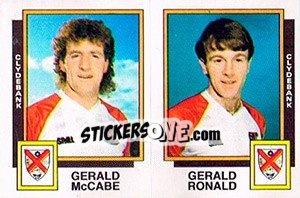 Sticker Gerald McCabe / Gerald Ronald - UK Football 1985-1986 - Panini