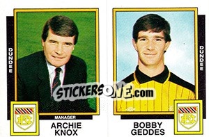 Cromo Archie Knox / Bobby Geddes - UK Football 1985-1986 n. 482 - Panini