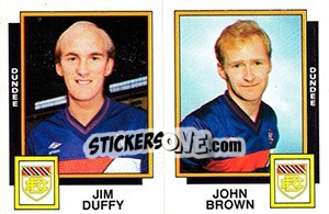 Sticker Jim Duffy / John Brown - UK Football 1985-1986 n. 485 - Panini