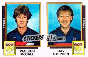 Cromo Walker McCall / Ray Stephen - UK Football 1985-1986 - Panini