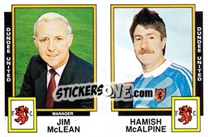 Cromo Jim McLean / Hamish McAlpine - UK Football 1985-1986 - Panini