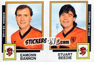 Sticker Eamonn Bannon / Stuart Beedie - UK Football 1985-1986 - Panini