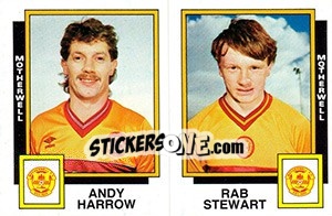 Sticker Andy Harrow / Rab Stewart - UK Football 1985-1986 - Panini