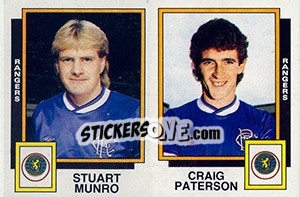 Cromo Stuart Munro / Craig Paterson - UK Football 1985-1986 - Panini