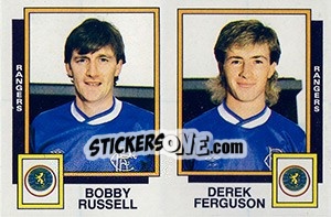 Sticker Bobby Russell / Derek Ferguson - UK Football 1985-1986 - Panini