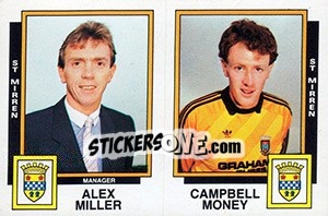 Sticker Alex Miller / Campbell Money - UK Football 1985-1986 - Panini