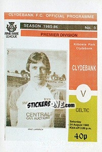 Cromo Clydebank - UK Football 1985-1986 - Panini