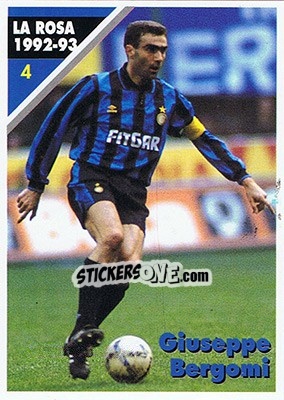 Sticker Giuseppe Bergomi - Inter Milan 1992-1993 n. 4 - Masters Cards