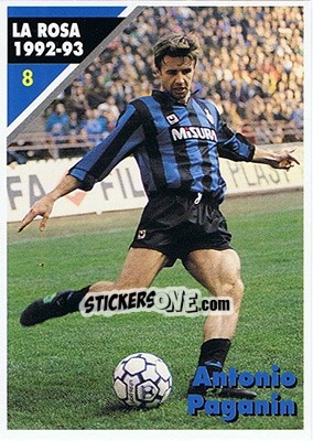 Sticker Antonio Paganin - Inter Milan 1992-1993 - Masters Cards