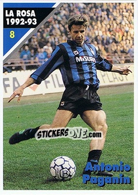 Sticker Antonio Paganin - Inter Milan 1992-1993 n. 8 - Masters Cards