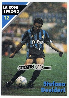 Sticker Stefano Desideri - Inter Milan 1992-1993 n. 12 - Masters Cards