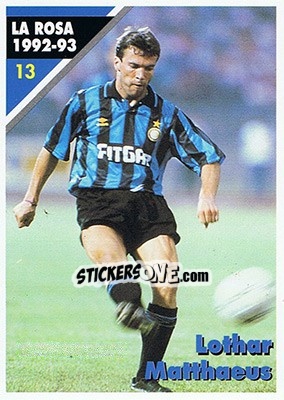 Sticker Lothar Matthaeus - Inter Milan 1992-1993 n. 13 - Masters Cards