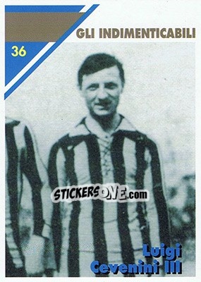 Sticker Luigi Cevenini III - Inter Milan 1992-1993 n. 36 - Masters Cards